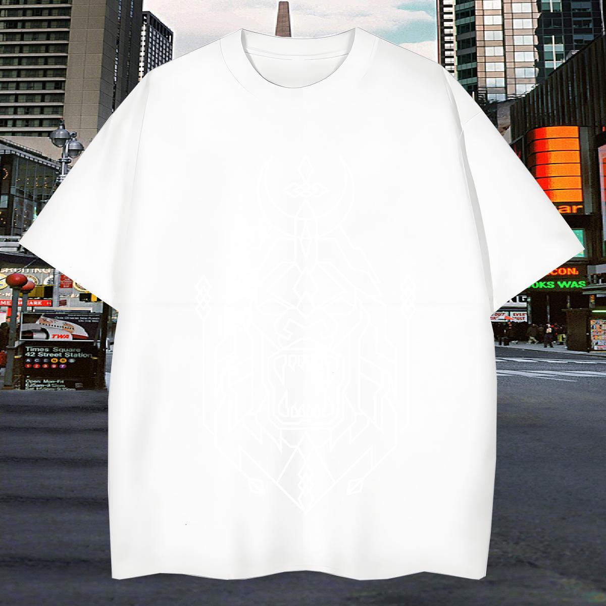 Men T Shirts 230g Cotton Lines Street Wear Round Neck Short Sleeve Floral Print Men Tops Tees Fashion Designer Tee Shirt