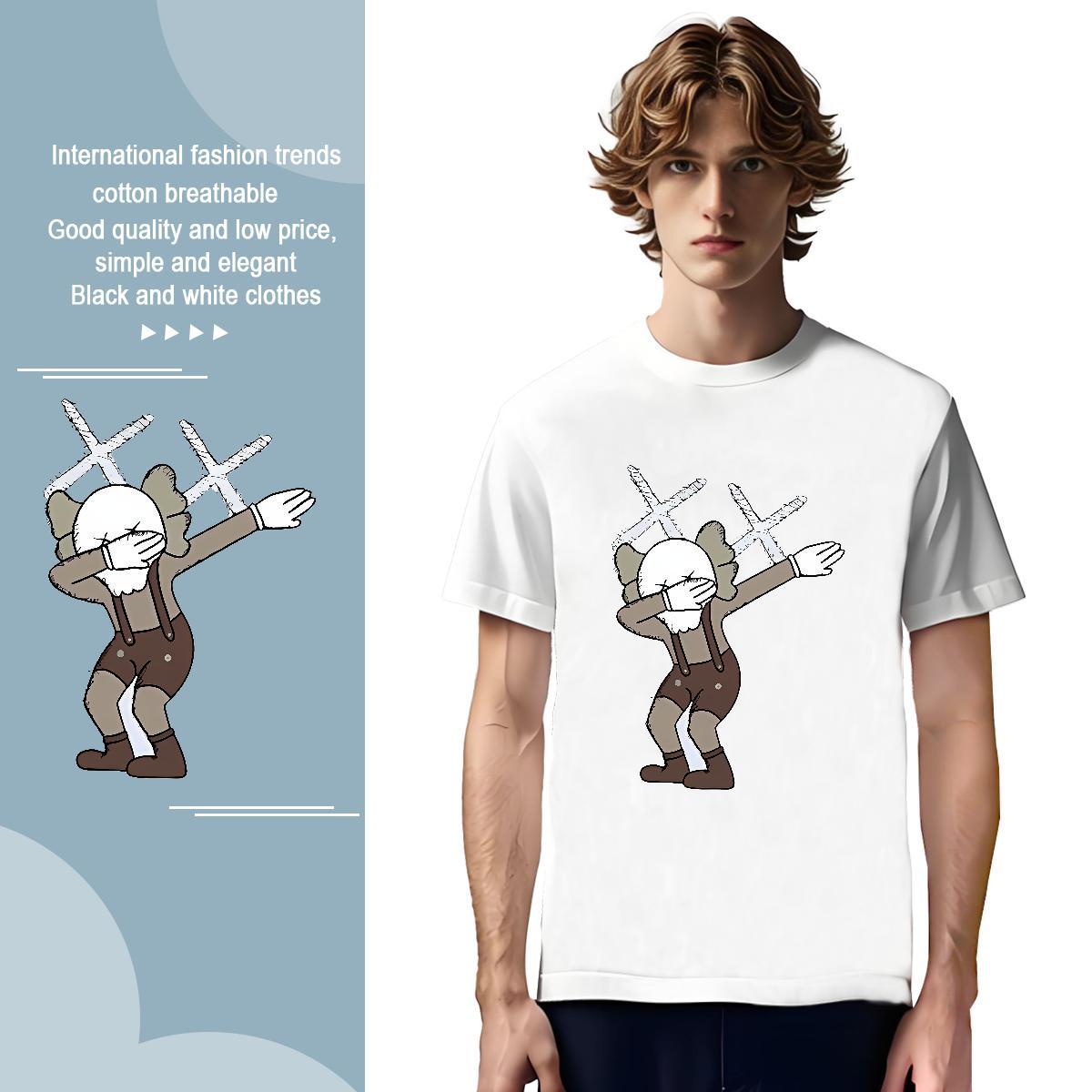 T Shirts Men 100% Cotton 230g icon Hip Hop Street Breathable Custom Anime Mens Tshirts 2024 Summer Loose Fit Tee Shirt