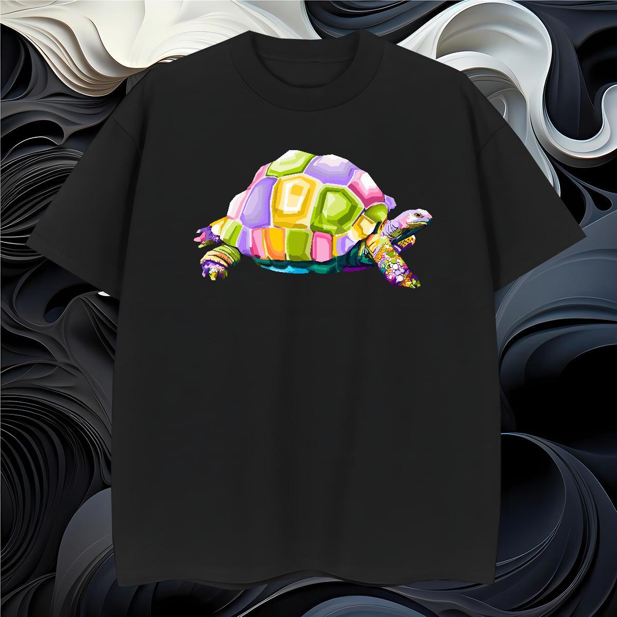 Mens T Shirts 100% Cotton 230g tortoise Hip Hop Breathable Oversized 3XL 4XL Mens Tshirts 2024 Summer Loose Tees Shirts