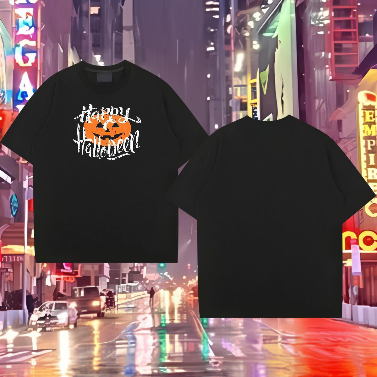 2024 Summer Mens T Shirts 230g Cotton halloween Spring Summer Top Tees Crew Neck Designer Tshirt for Man Woman Plus Size Custom