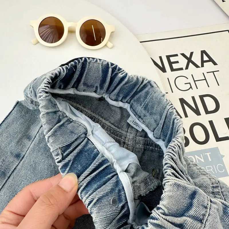 Childrens jeans for spring and autumn childrens casual simple pants for spring boys Korean style pants for spring W240803