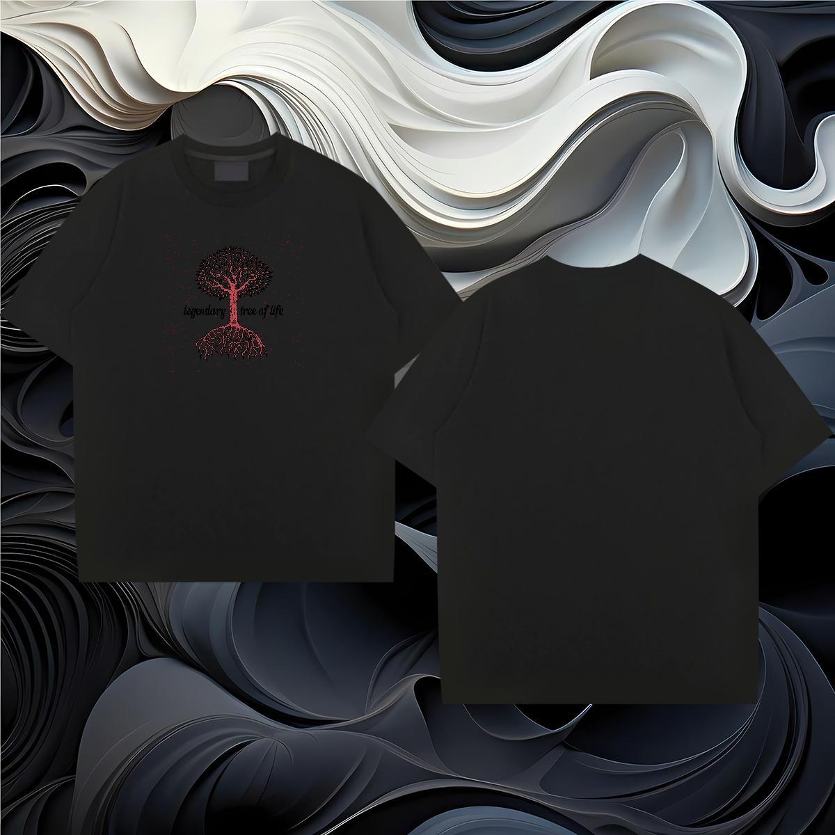 Free Shipping T-Shirts for Men 230g Pure Cotton tree Hip Hop Tshirts Short Sleeve O-Neck Classic Couples T Shirts Custom Print Oversized