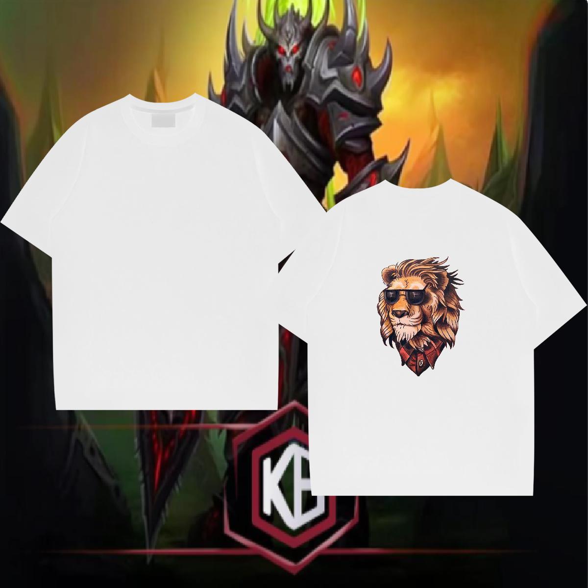 Custom Mens T Shirts 230g Cotton lion High Street Hip Hop Tops Tees Breathable Short Sleeve Wholesale Tshirts Custom Print Plus Size