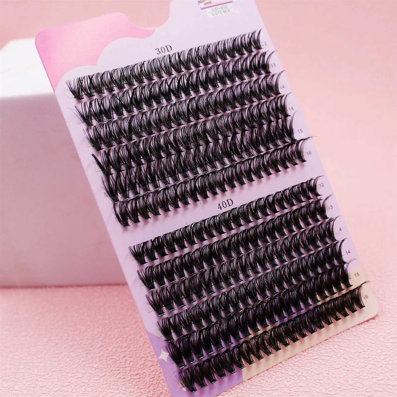 30/40D 12-16mm Mixed D Curling Cluster Eyelash Personal Eyelash Extension Cluster Eyelash Soft Natural False Eyelash W240803