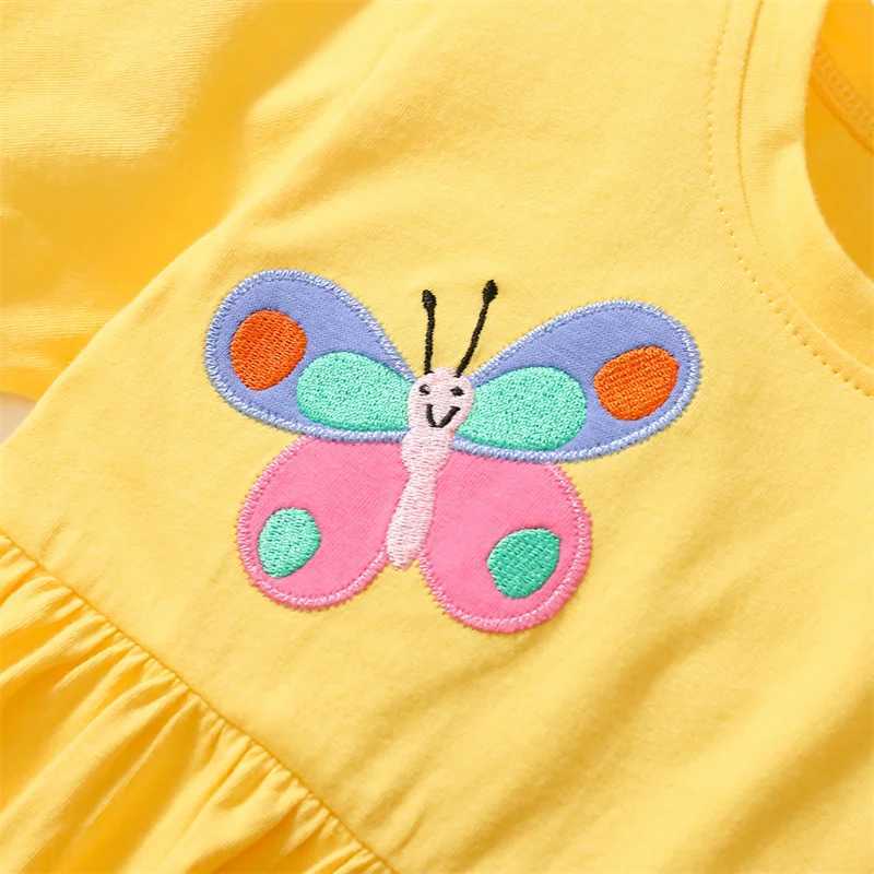 Jumping Meters 2-7 Summer Princess Baby Dress Order Ice Cream Decal Party Childrens Short Sleeve FrogW240720