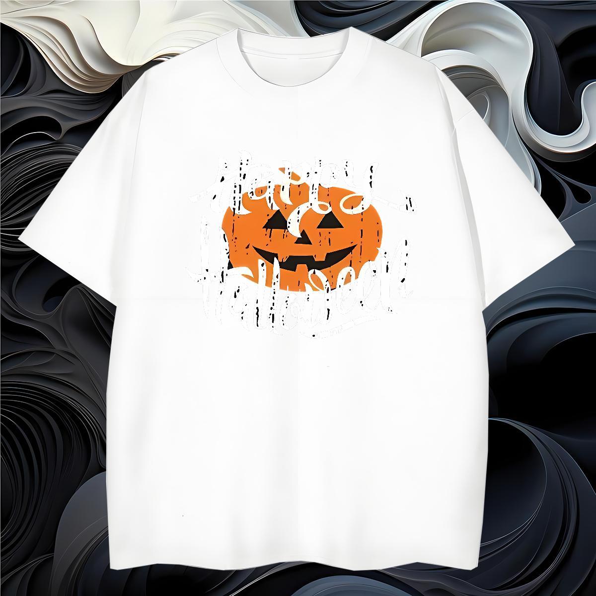 T Shirt For Man 100% Cotton 230g halloween Sports Casual Breathable Short Sleeve Custom Print Oversized Tshirt for Man Woman 2024 Designer Free Shippi