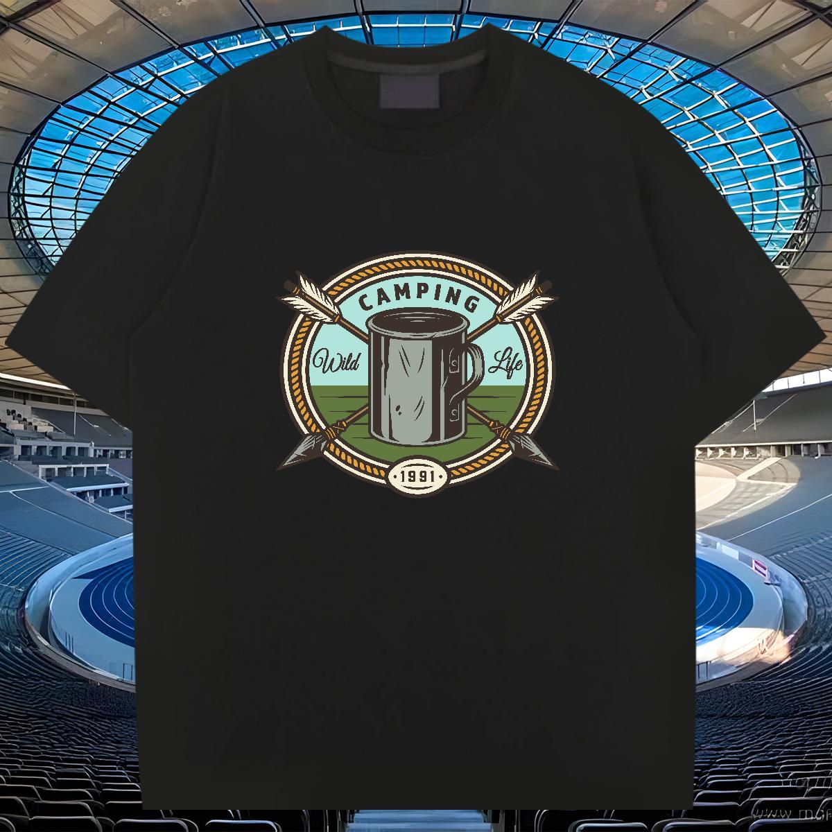 Wholesale Tshirts 230g Pure Cotton Casual Beach tool Custom Print Plus Size O Neck Short Sleeves Fashion Design T shirt Top Tees