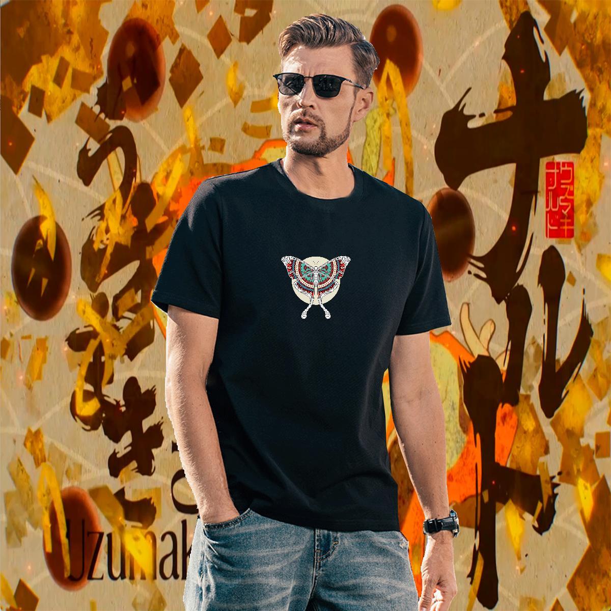 Soft Men Tees 230g Cotton Butterfly T-Shirts Daily Wear O-Neck Short Sleeve DIY Printed Fashion New Clothes