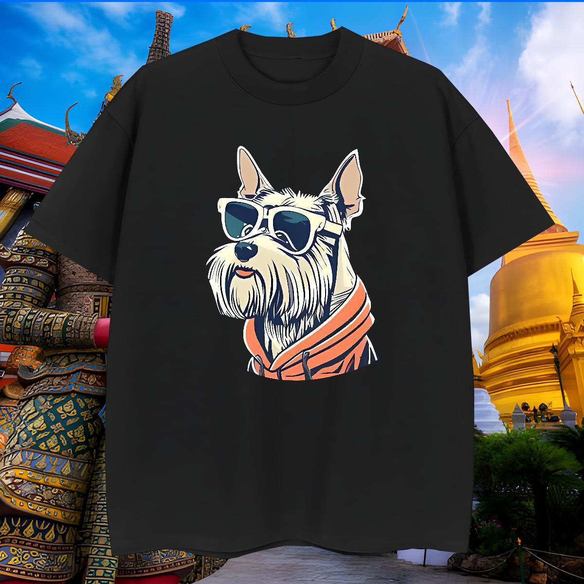 Wholesale Tshirts 230g Cotton dog T-Shirts for Men Hip Hop Street Crew Neck Breathable Custom Big Size Classic Tops