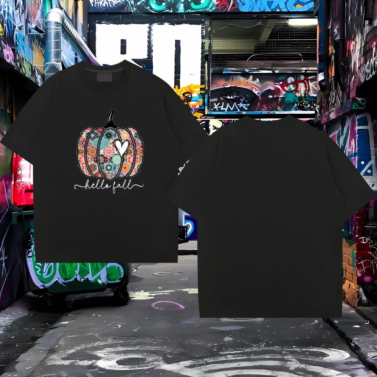 Classic T shirt 230g Pure Cotton halloween Daily Wear Tops Shirt Crew Neck Free Shipping Mens Tshirts DIY Printed