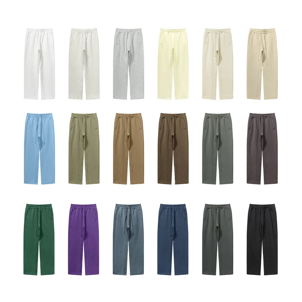 ZODF Autumn Winter 345sm Fleece Straight Pants For Men Unisex Loose Comfortable Sport Solid Trousers Bottoms HY0864 240806