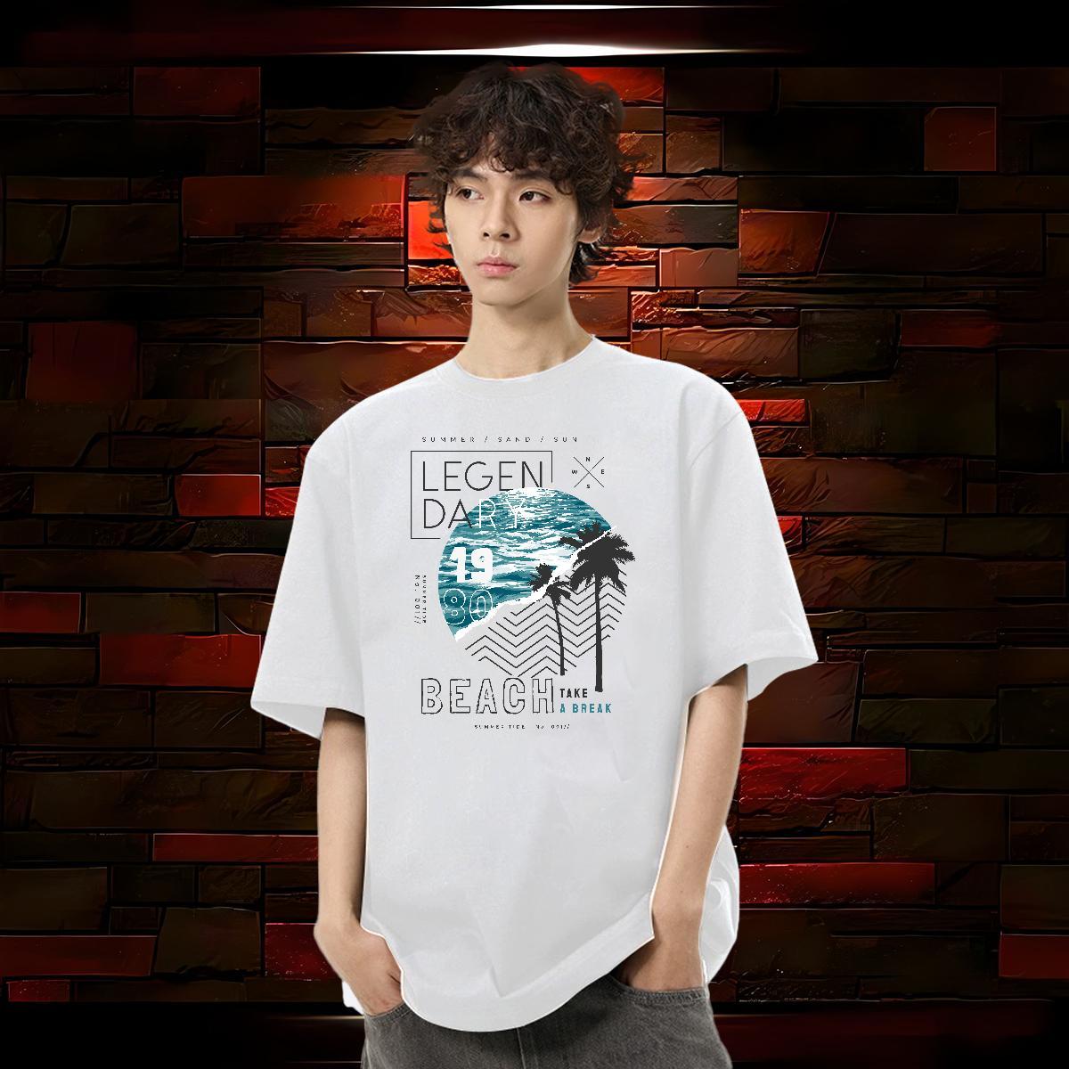 New Man T Shirts 100% Cotton 230g sea High Street Hip Hop Wear Breathable Short Sleeve Designer Tshirt for Man Woman Custom Printing