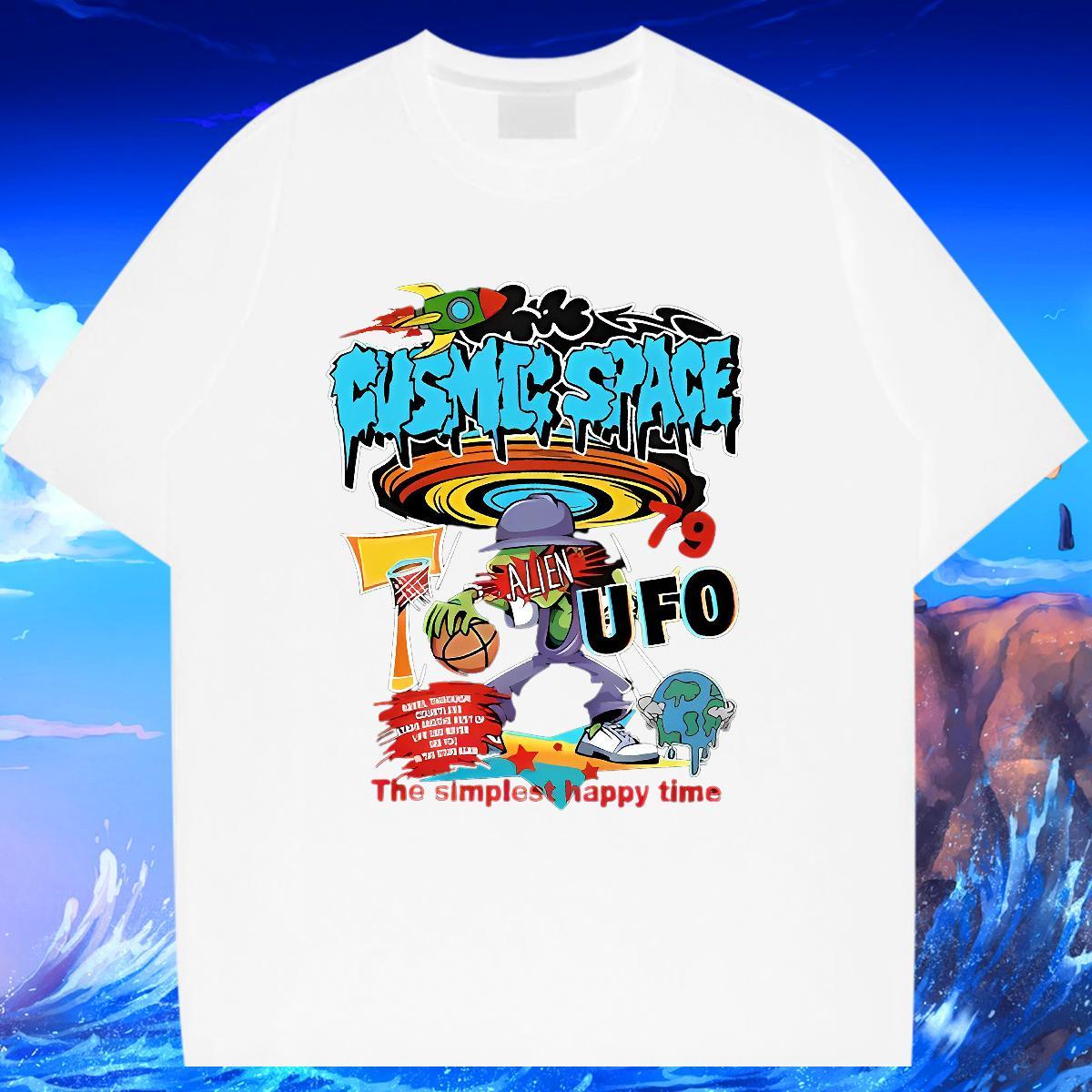 Comfortable Men Tops Tees 230g Pure Cotton Sports Casual earth Skull Breathable Free Shipping Mens T Shirts Clothes