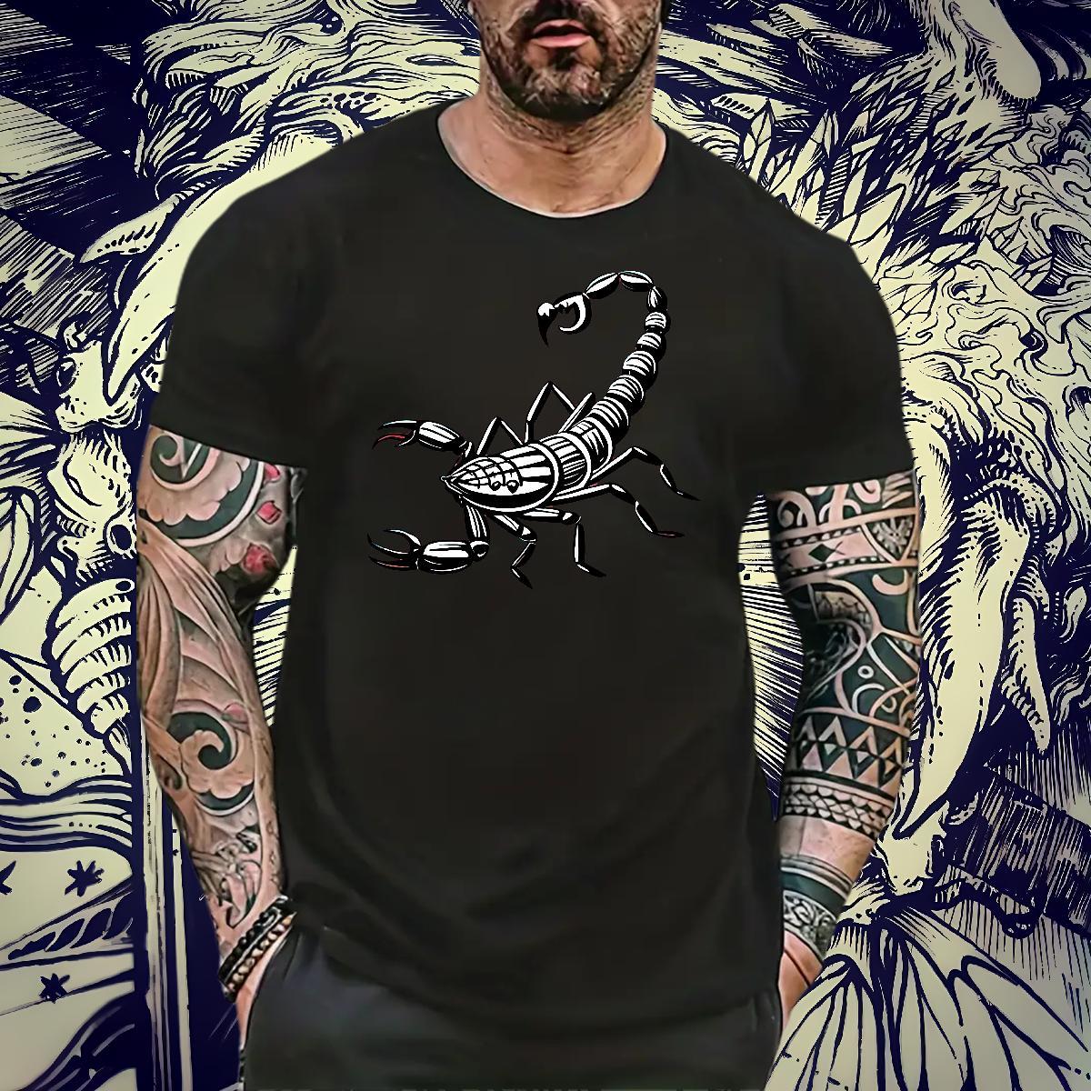 Stylist Mens T Shirts 100% Cotton 230g scorpion Casual Beach Wear Breathable Soft Cool Mens Tshirts Custom Print Plus Size