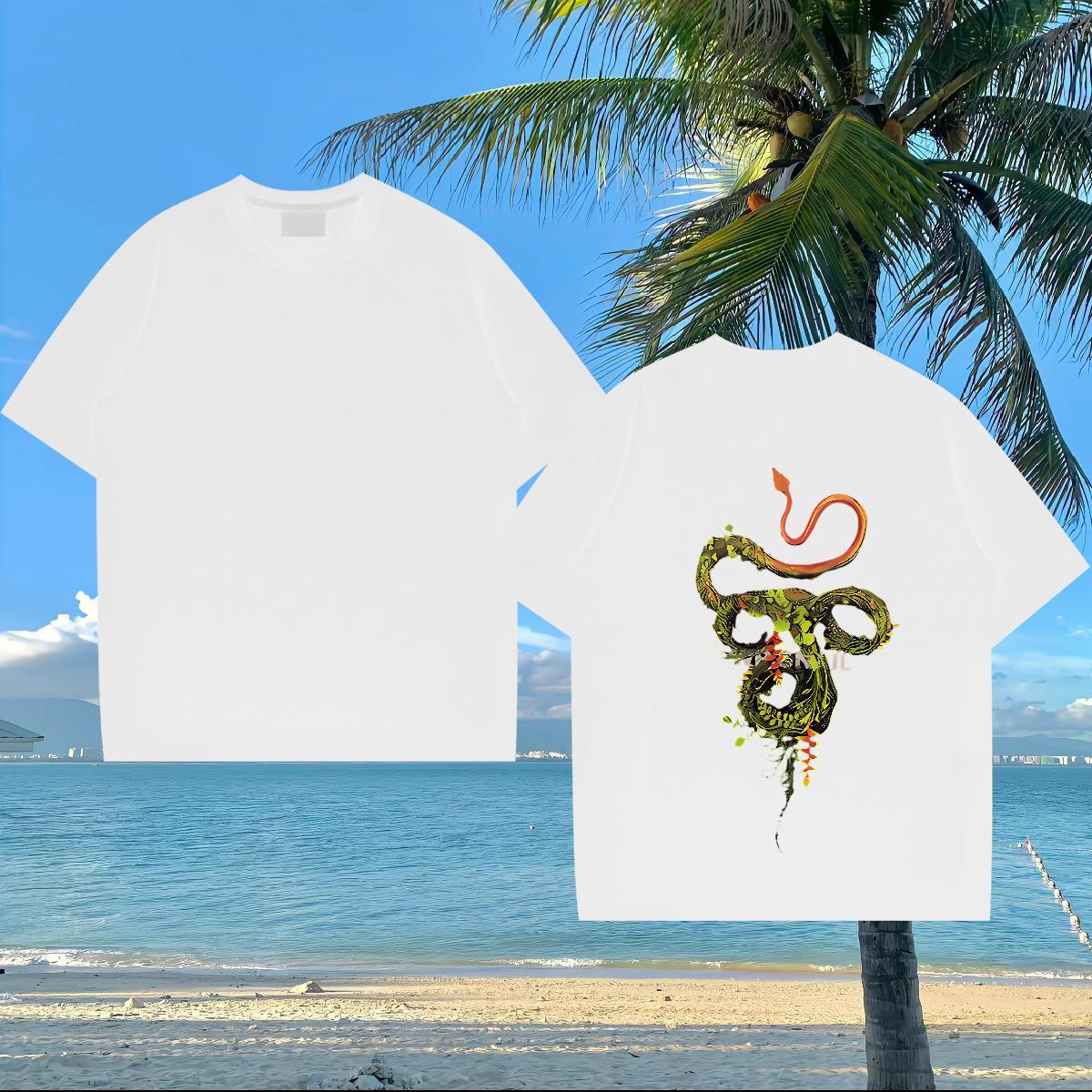 Custom T-Shirts 100% Cotton 230g snake Sports Casual Top Tees Breathable Cool Men Tops Tees DIY Logo Oversized