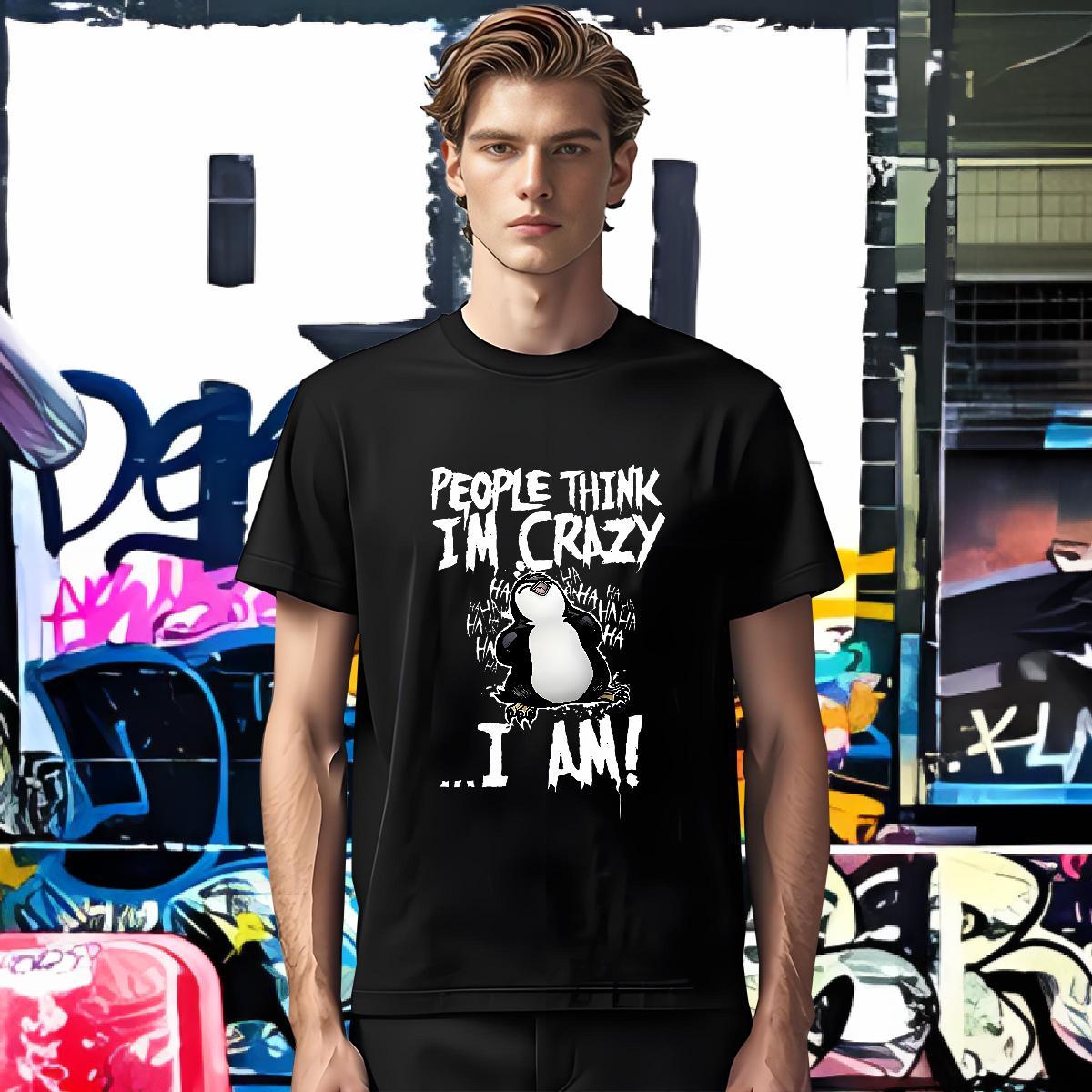 Customized T-Shirts 230g 100% Cotton penguin Casual Beach Tops Tees Breathable Short Sleeve Cool Men Tshirts Cartoon Print