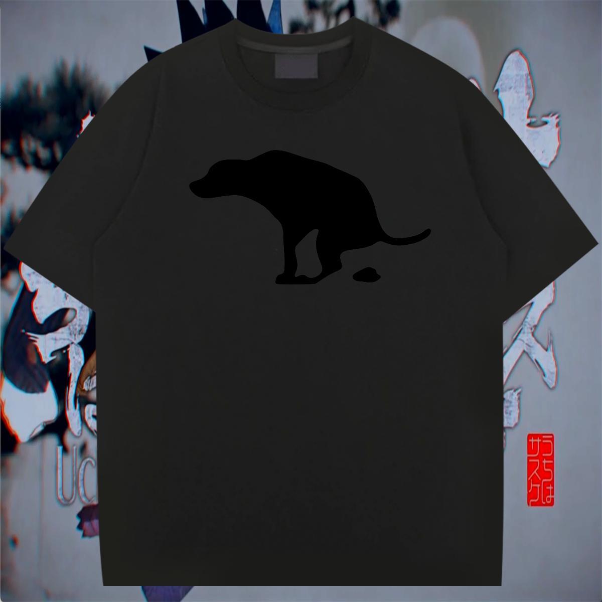 Cool Design Men Clothes T-Shirt 100% Cotton 230g Street Wear Dog Cartoon Print O-Neck Short Sleeve New Designer Men T Shirts Tops Tees