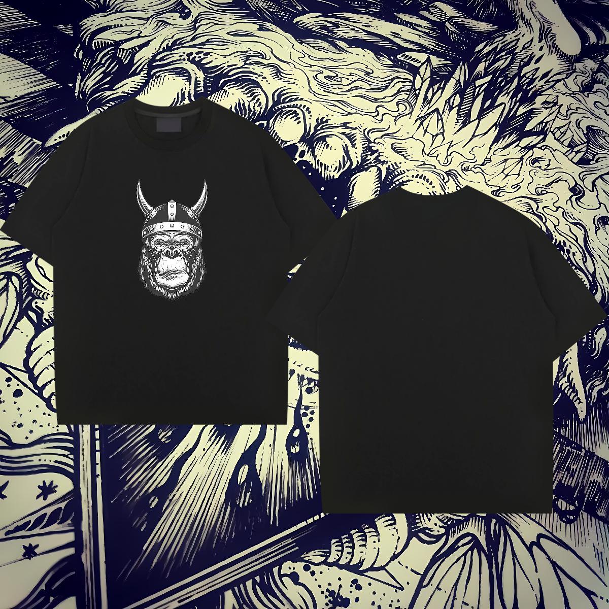 Wholesale Mens Tshirts 100% Cotton 230g Street Casual chimpanzee Custom Printing Short Sleeve Soft Fashion Design T-Shirts for Men Clothes