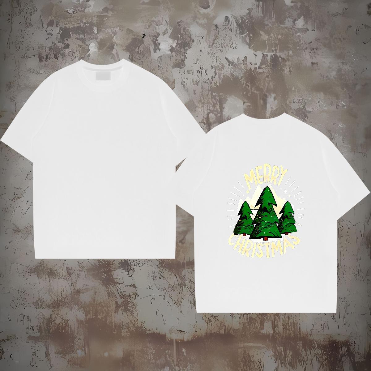 Custom Men T Shirts 100% Cotton 230g tree Summer Casual Tops Breathable Crew Neck Popular Men Clothes T-Shirt Customized Print