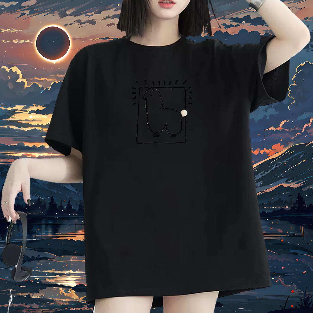 Popular T Shirt For Woman Breathable Crew Neck Unisex Tshirts Custom Printed sheep Sports Street Wear 100% Cotton 230g DIY Top Shirts