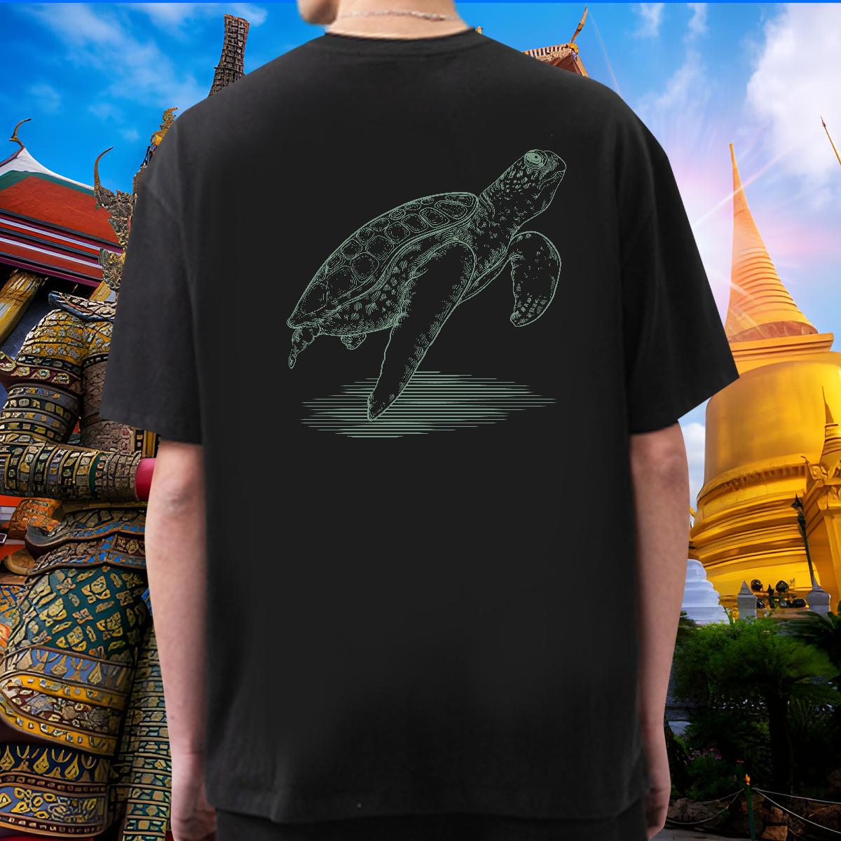 High Quality Men Clothes T-Shirt 230g Pure Cotton tortoise T-Shirts Daily Wear Short Sleeve Soft Skull 2024 DIY Clothings