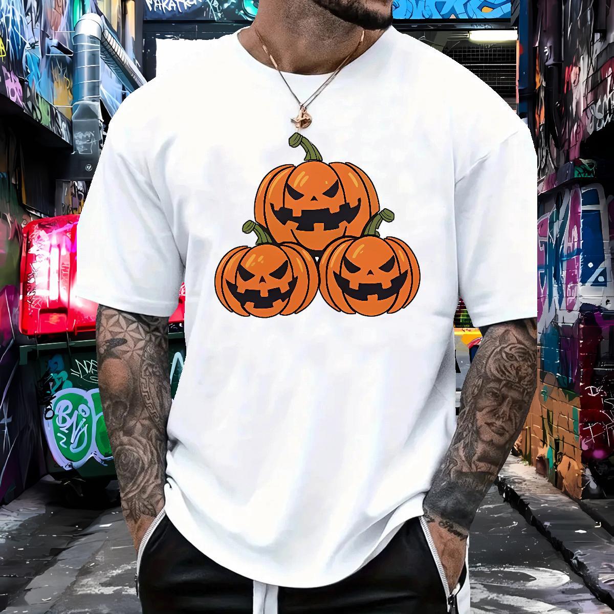 DIY Mens T Shirts 230g 100% Cotton halloween Street Top Tees Breathable Crew Neck Comfortable Men Clothes T-Shirt Custom Print Plus Size