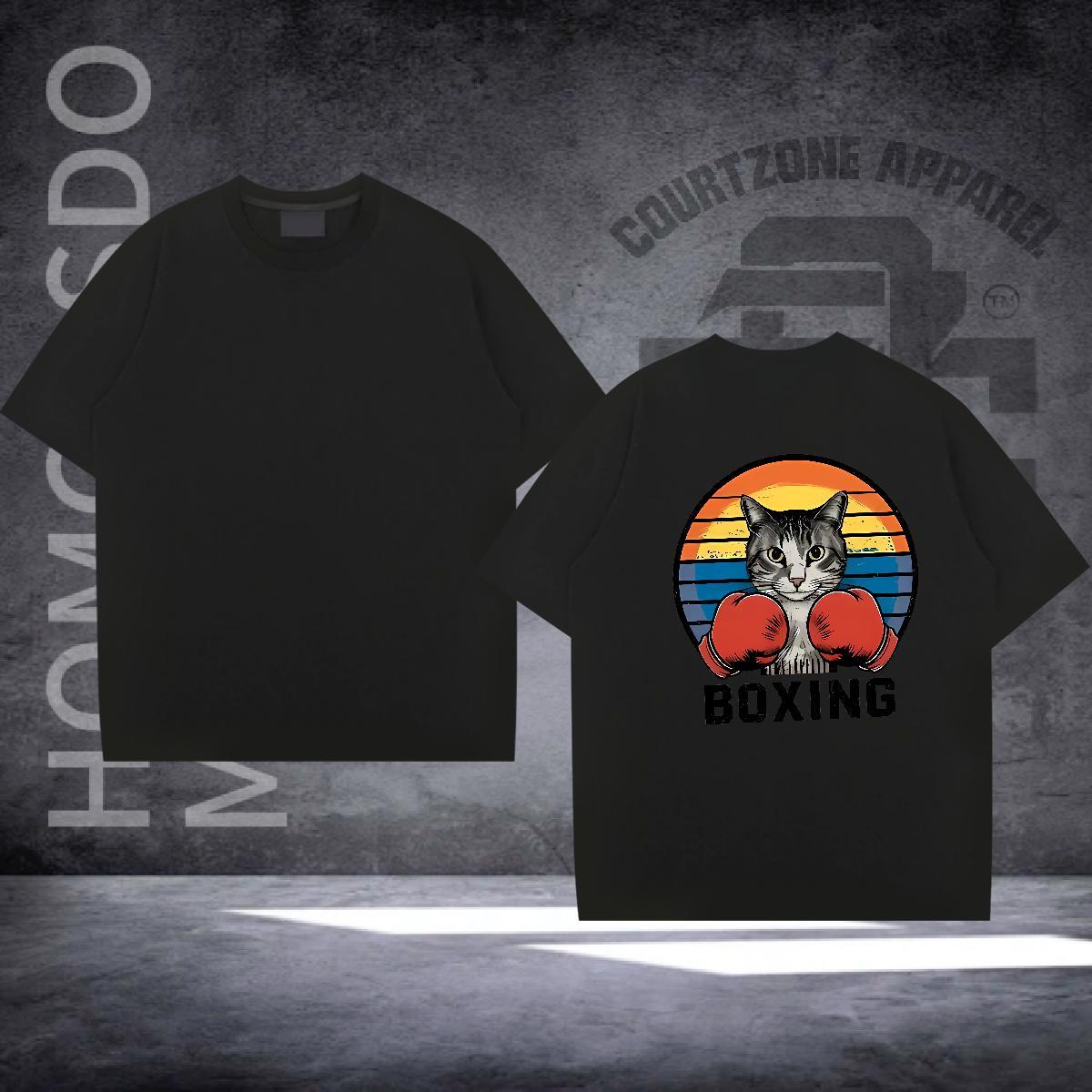 2024 New Men T Shirts 230g Pure Cotton cat Beach Tops Breathable Crew Neck Classic Mens Tshirts Custom Anime