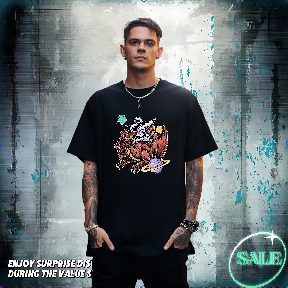 T-Shirts for Men 230g Cotton terror Daily Wear Breathable Soft DIY Tshirts Casual New Cool Tees