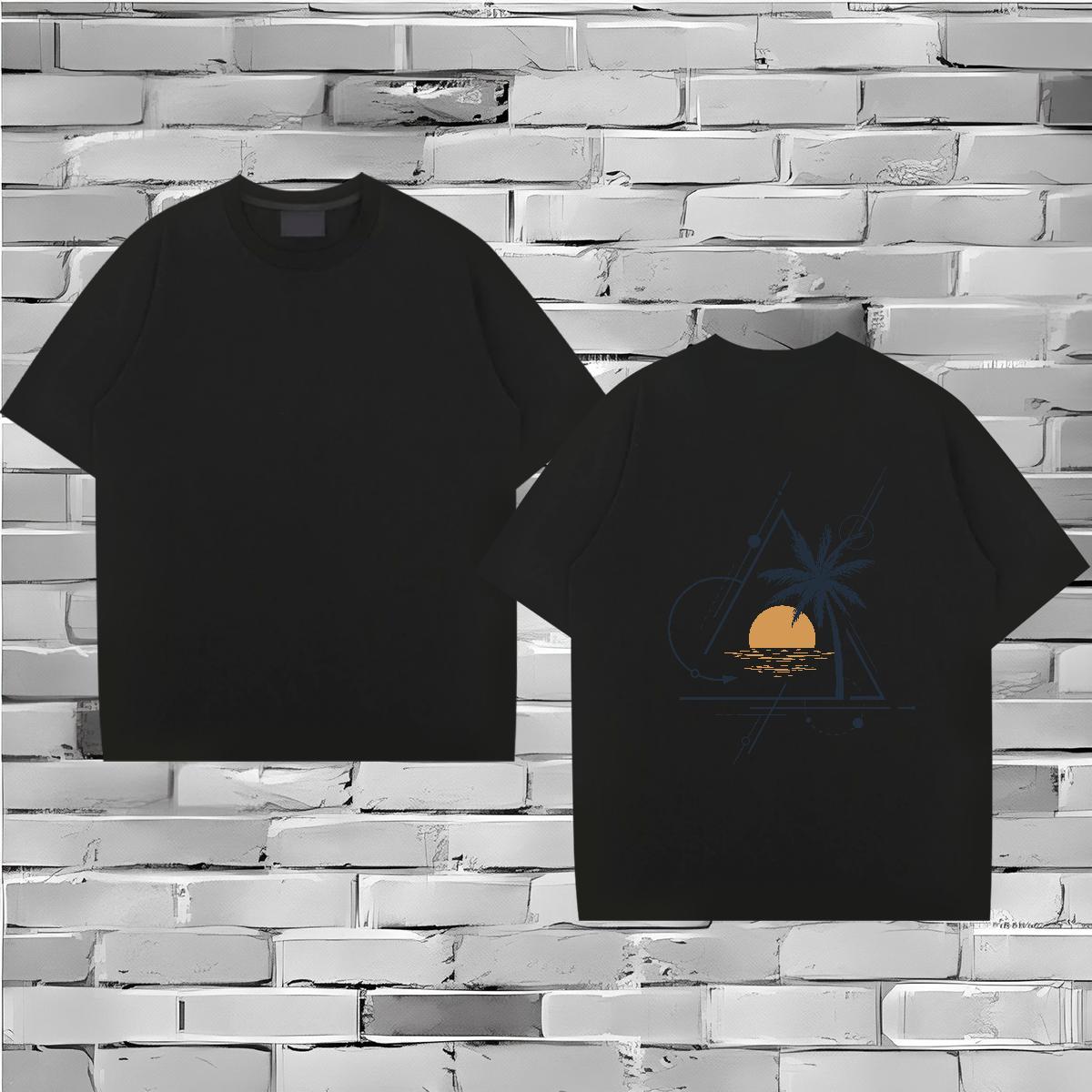 New Designer T Shirts Men 100% Cotton 230g sea Street Wear Breathable Short Sleeve TOP Quality Mens Tshirts Floral Print