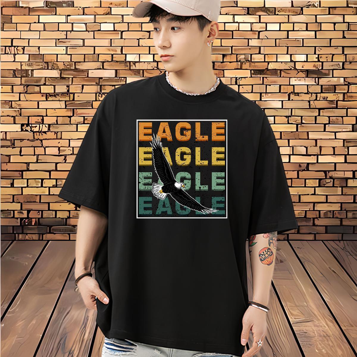 2024 Designer Man T Shirts 230g Cotton eagle Street Wear Clothings Round Neck Short Sleeve Cool Tshirt for Man Woman Customized Print
