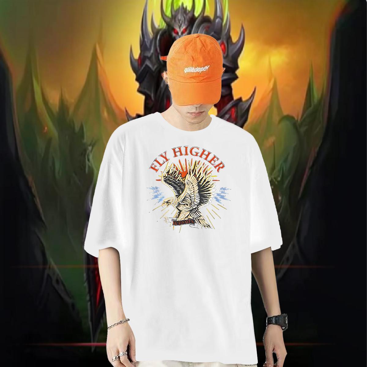 Fashion New T-Shirts 230g 100% Cotton cool Hip Hop Tshirts Breathable Short Sleeve Classic Men Tshirts Cartoon Printing L-4XL