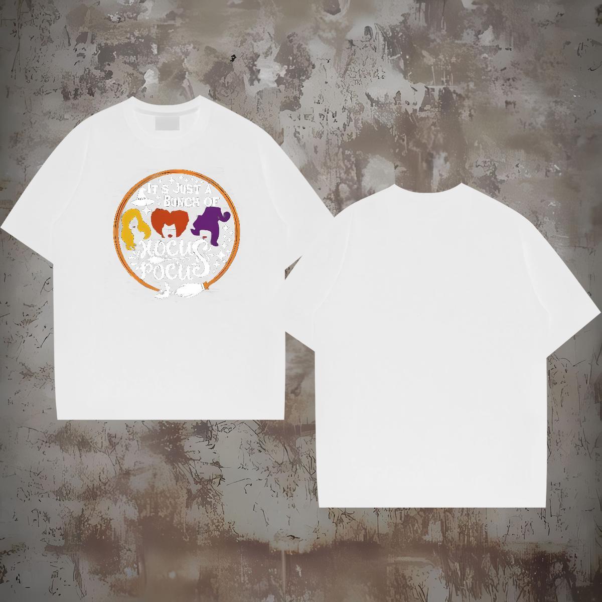 2024 New Mens T Shirts 230g Pure Cotton halloween Daily Wear Clothings O Neck Short Sleeves High Quality Men Tees DIY Printed