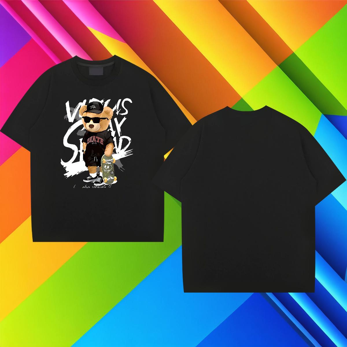 Unisex Tshirts 100% Cotton 230g Sports Casual bear DIY Printed Short Sleeve Soft New Designer T Shirt For Man Tops