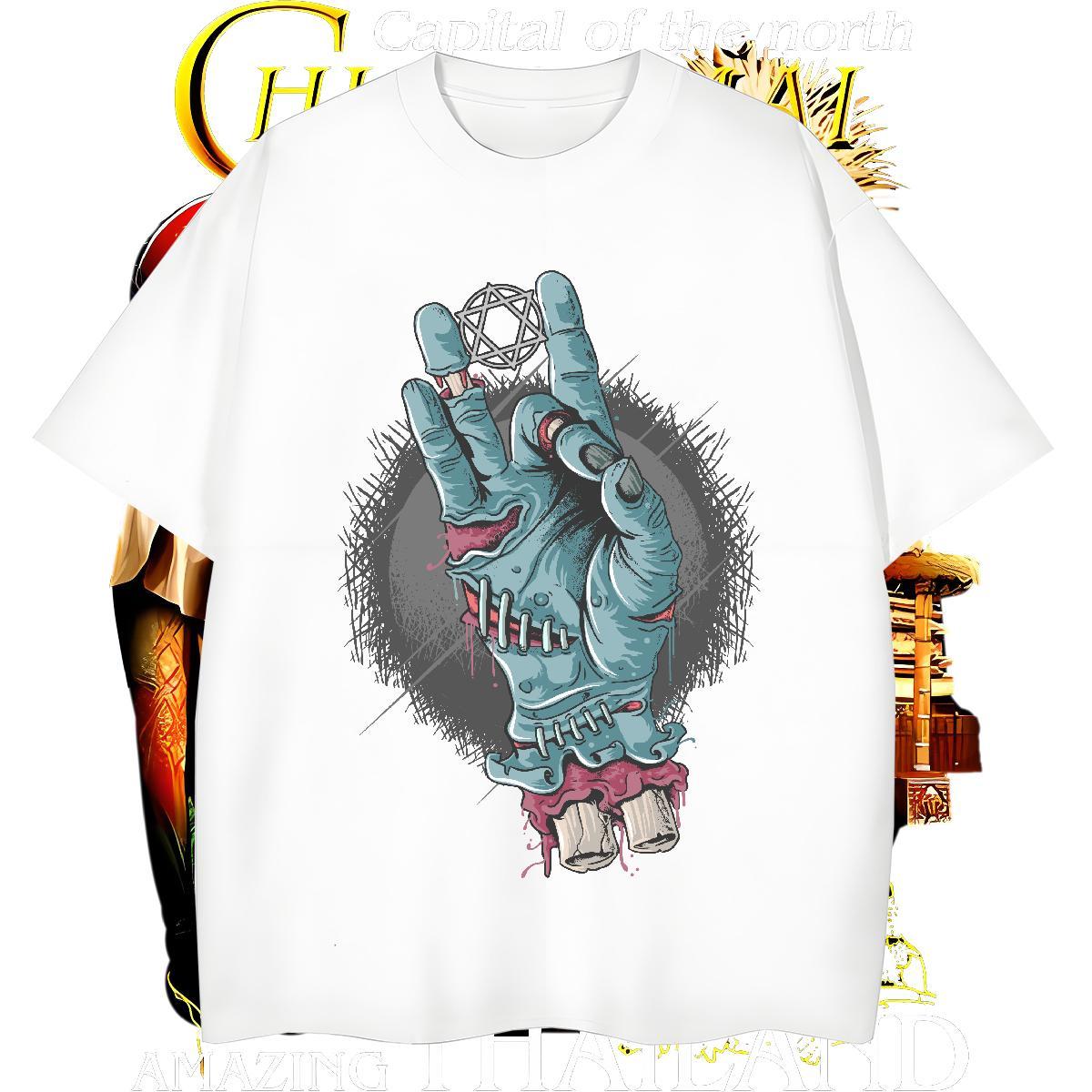 Popular Tshirt for Man Woman 230g 100% Cotton Halloween Mens T Shirts Casual Breathable Short Sleeve Plus Size Custom Designer Fashion Tees Shirts