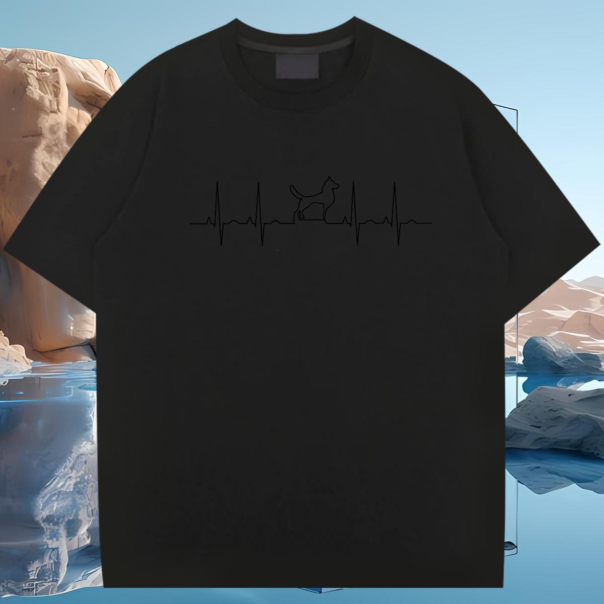 Mens T Shirts 230g 100% Cotton dog Casual Beach Pure Cotton Oversized 4XL Tshirts New Soft Wear