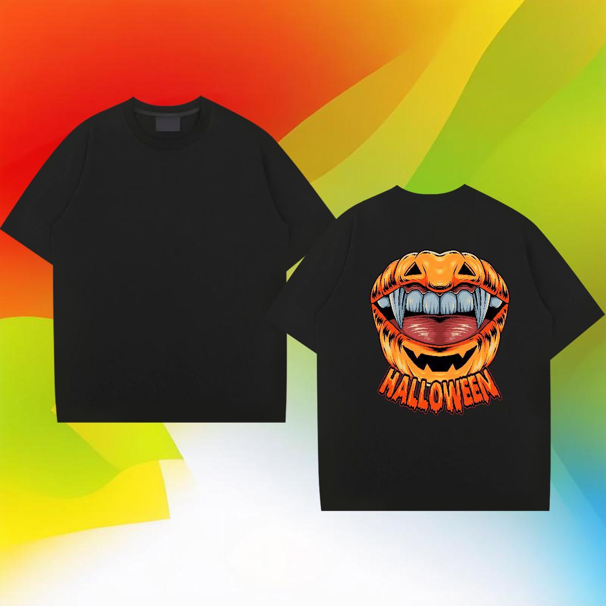 Fashion T shirt 230g Pure Cotton pumpkin Anime Printing Street Polos Breathable Designer Men Tshirts Cartoon Print