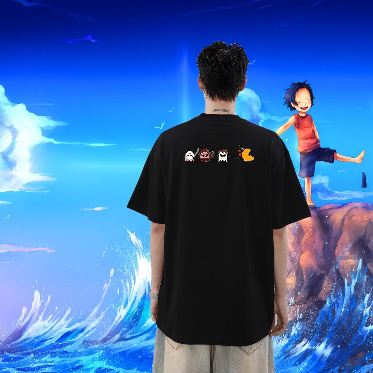 Factory Direct Man T Shirts 230g 100% Cotton halloween Street Wear Clothings Breathable Short Sleeve Popular Men Tops Tees DIY