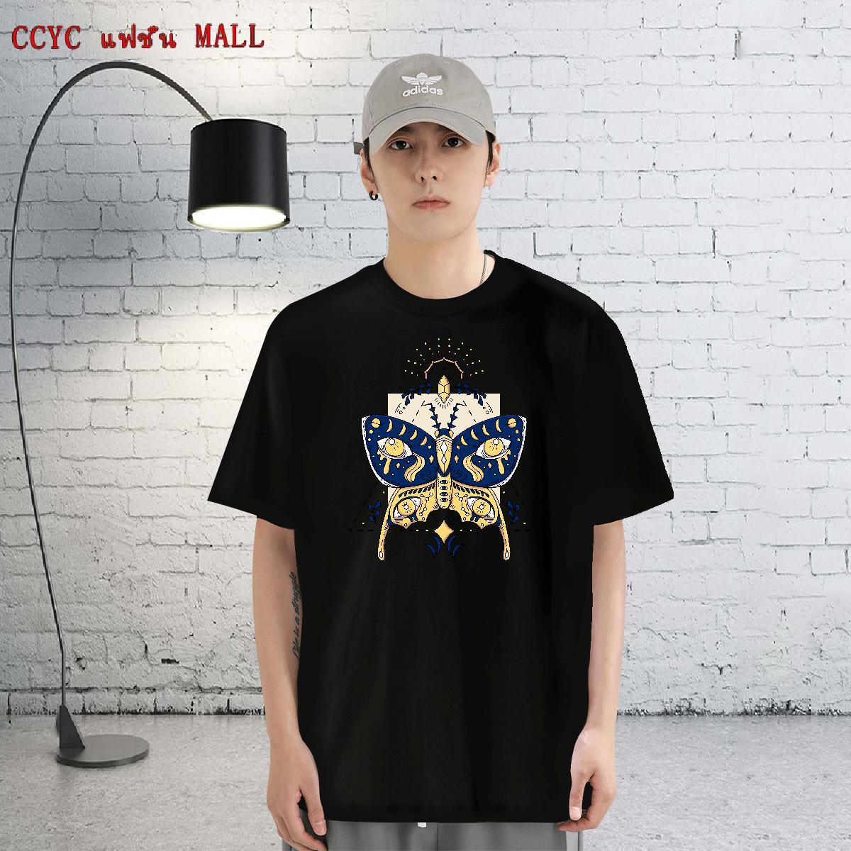 Classic Men Tshirts 100% Cotton 230g Sports Casual Butterfly Anime Print Short Sleeve O-Neck Designer Fashion T-Shirts for Men Tees Shirts