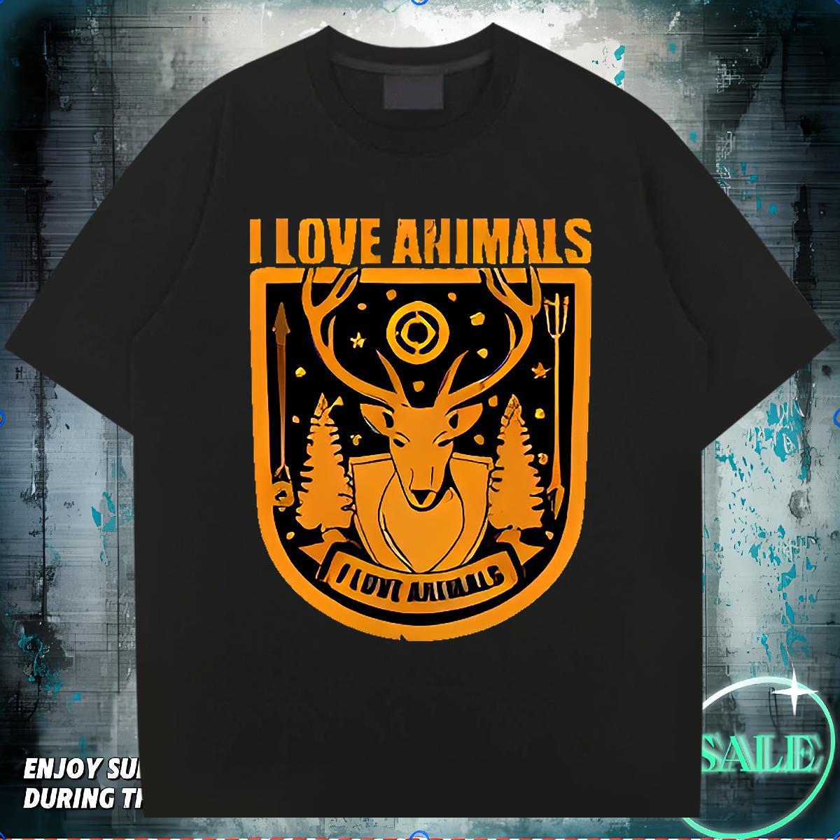 T Shirt For Man 100% Cotton 230g Deer Beach Breathable Crew Neck DIY Printed Mens Tshirts Stylist Loose Fit Polos