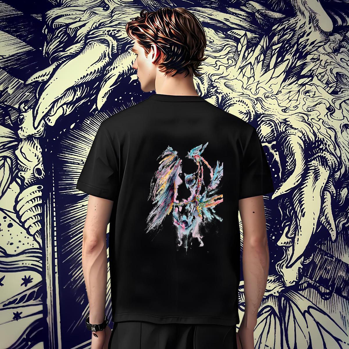 Custom Mens T Shirts 100% Cotton 230g horse Street wear Hip Hop Polos Breathable Short Sleeve Cool Design Mens Tshirts DIY Printed