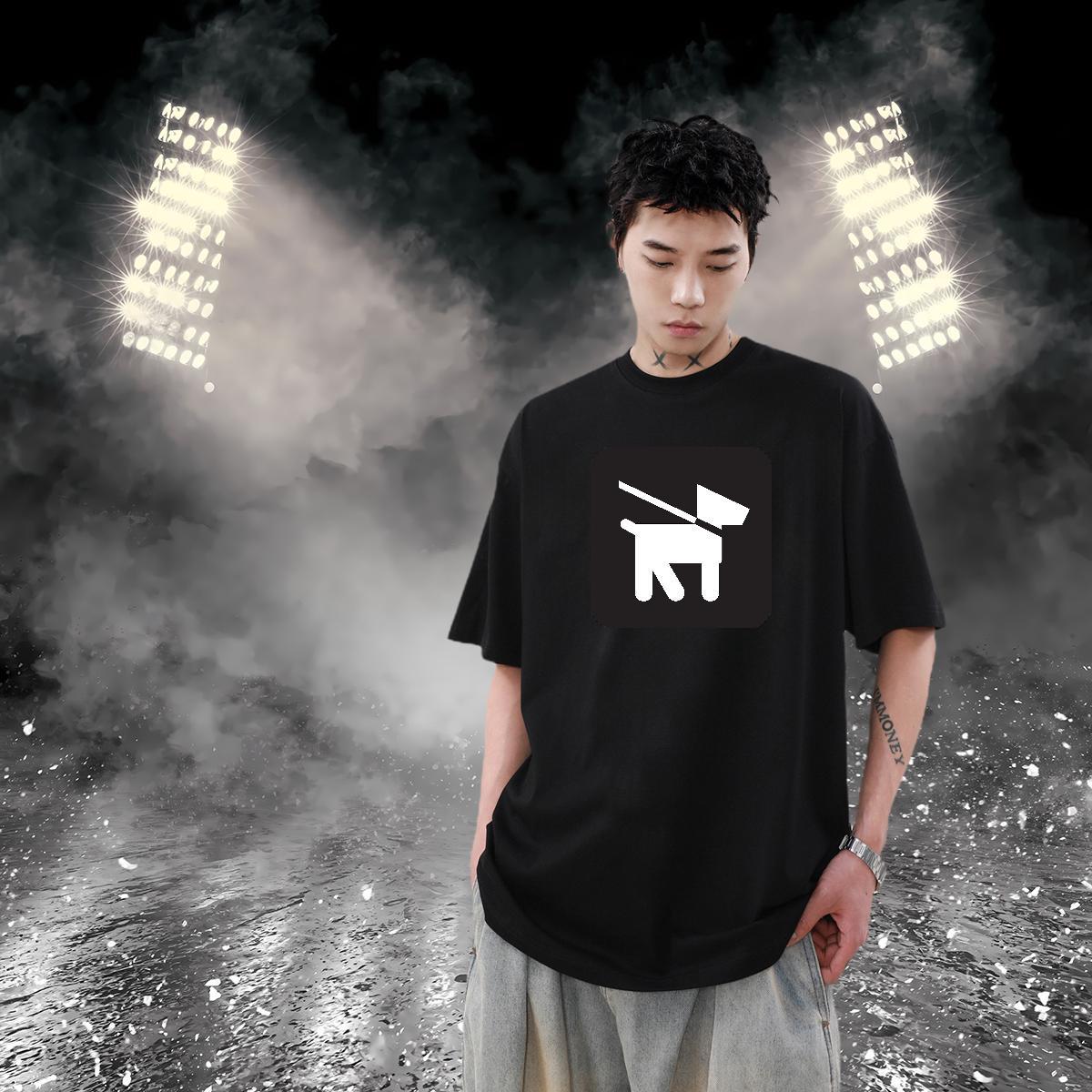 2024 Summer T shirt 230g 100% Cotton dog Street Tees Shirts Crew Neck Breathable Soft Mens Tshirts Anime