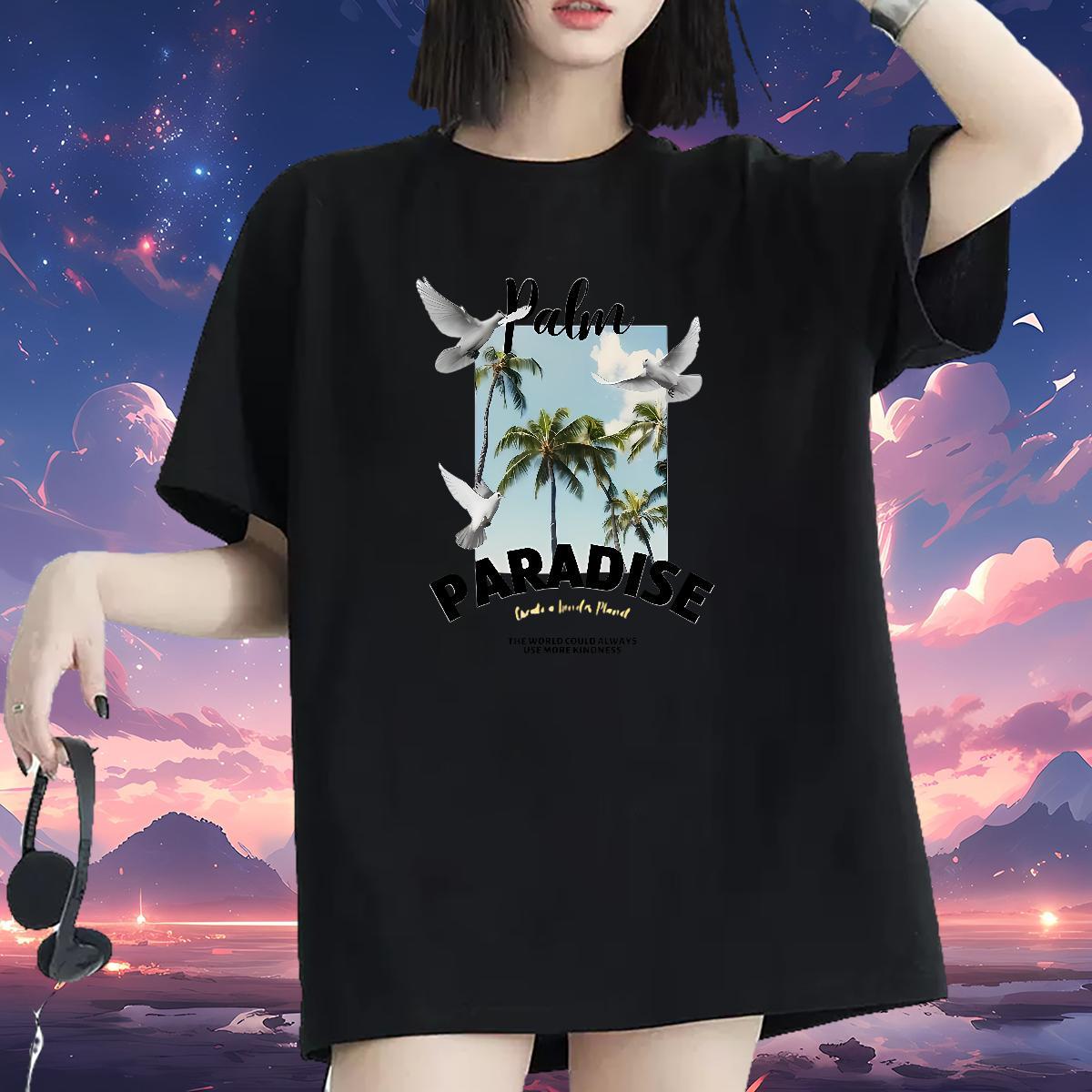 Designer T Shirts Women Round Neck Short Sleeve Womens Tshirts Customized Print tree Outdoor 230g 100% Cotton Casual New Clothes Shirt