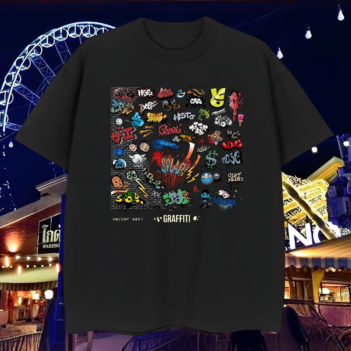 T-Shirts for Men 230g Cotton Colorful Hip Hop O-Neck Short Sleeve Customized Men Tees Fashion Design Comfortable Tee Shirt