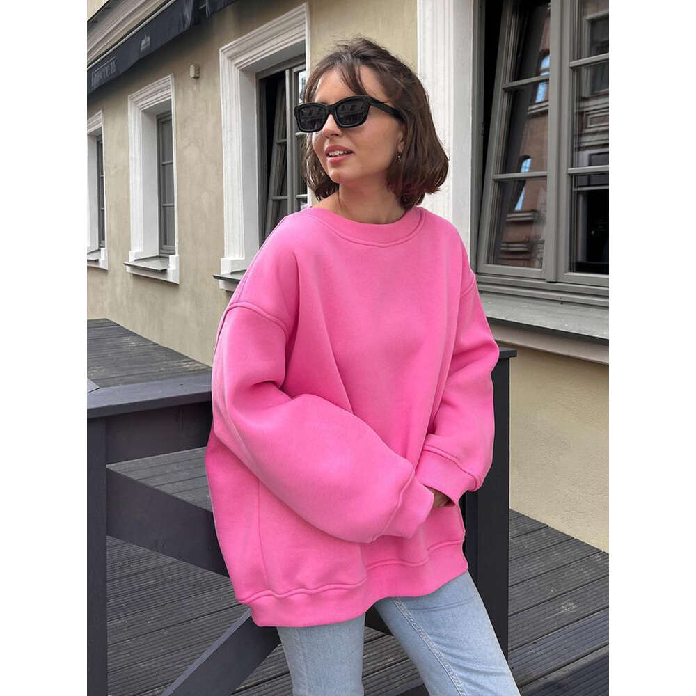 Neutral style autumn and winter new fashion trend women's versatile loose fleece hoodie