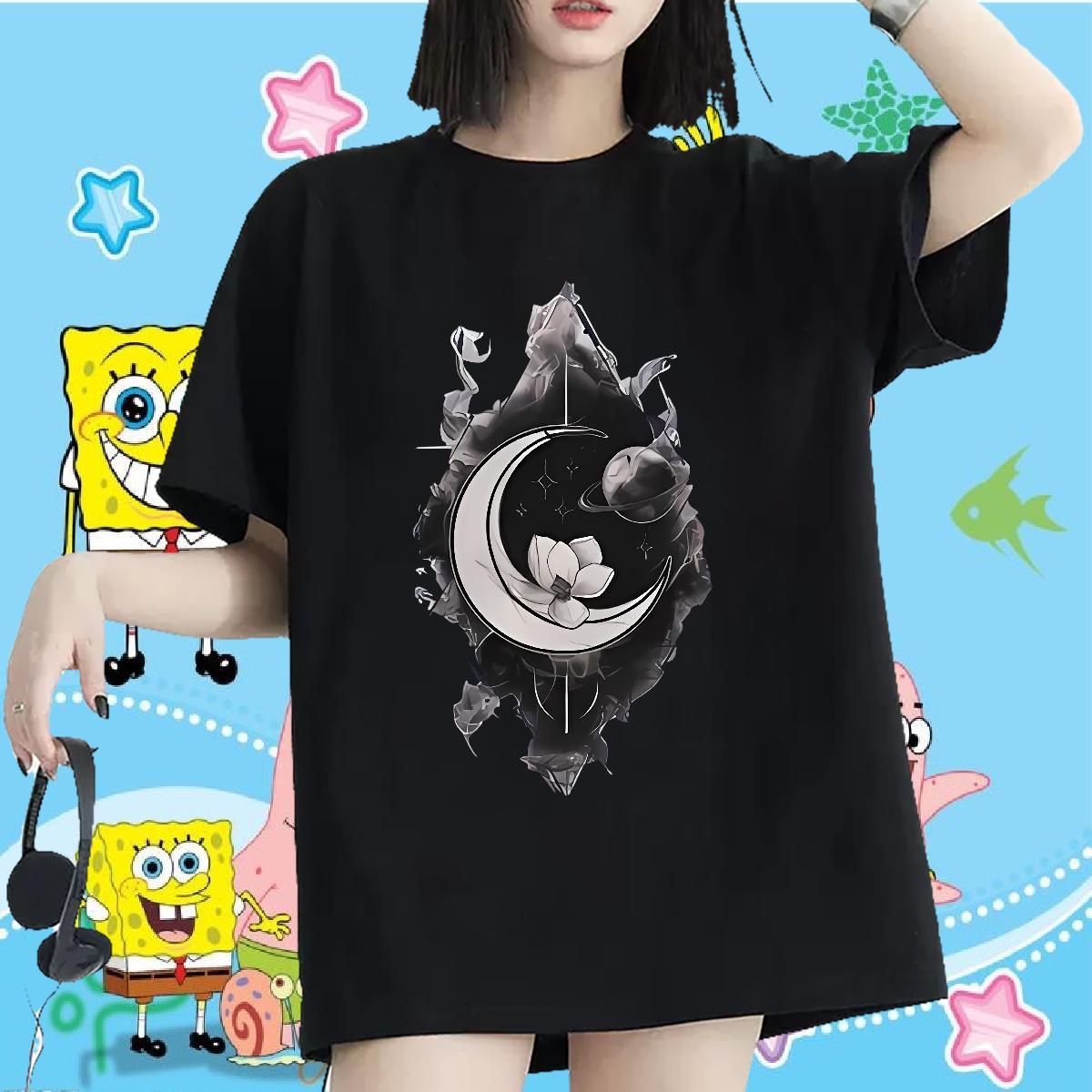 5A T Shirts Women Breathable Soft Unisex Tshirts DIY Anime Printed star Street 230g Pure Cotton 2024 Casual Tee Shirt