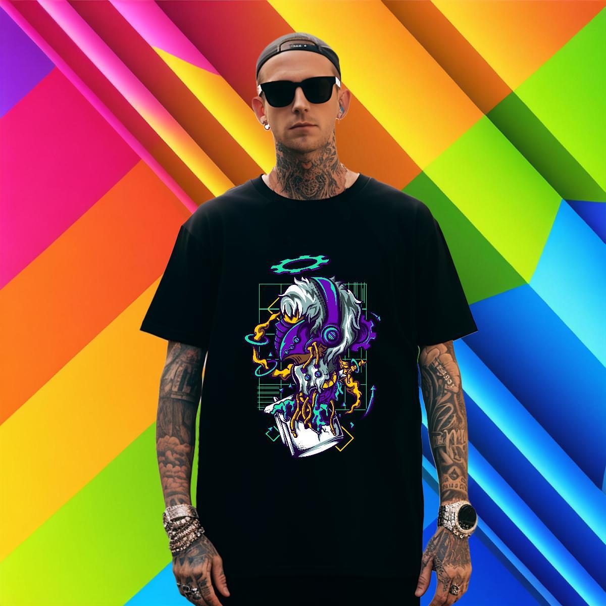 Cool Men Clothes T-Shirt 230g 100% Cotton Sport ET Customized Print Round Neck Short Sleeve 2024 DIY T-Shirts for Men Top Tees