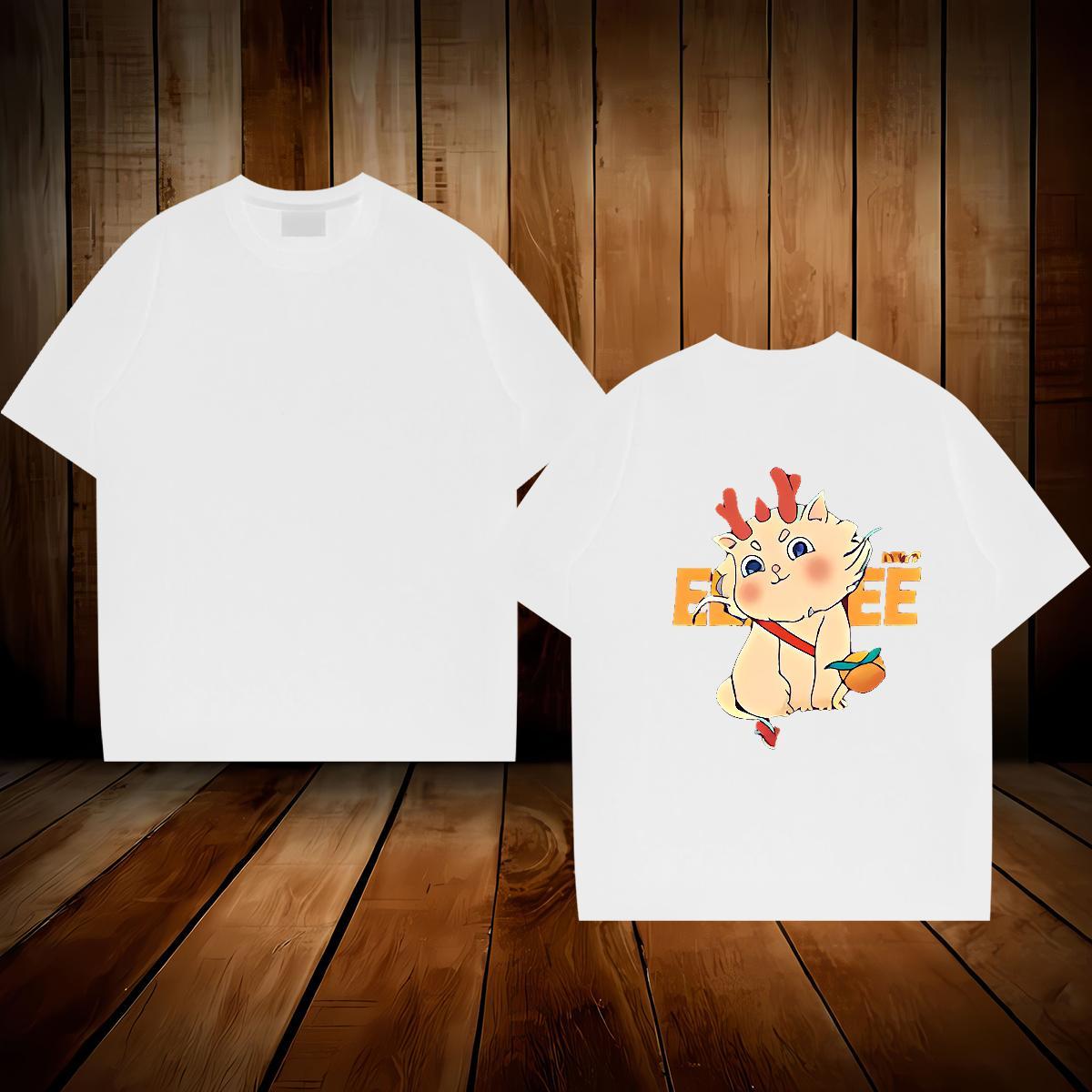 Customized T Shirt For Man 230g Cotton cute Home Outdoor Top Tees Short Sleeve Soft Cool Tshirts Floral Print