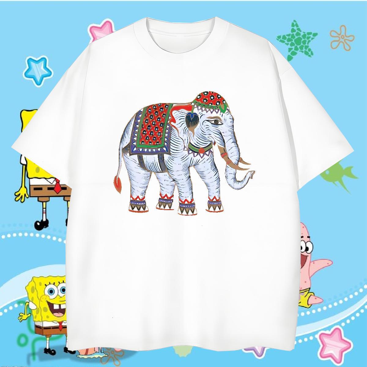 Classic Mens T Shirts 230g Cotton elephant Hip Hop Street Tops O Neck Short Sleeves TOP Quality Mens Tshirts DIY Logo Oversized