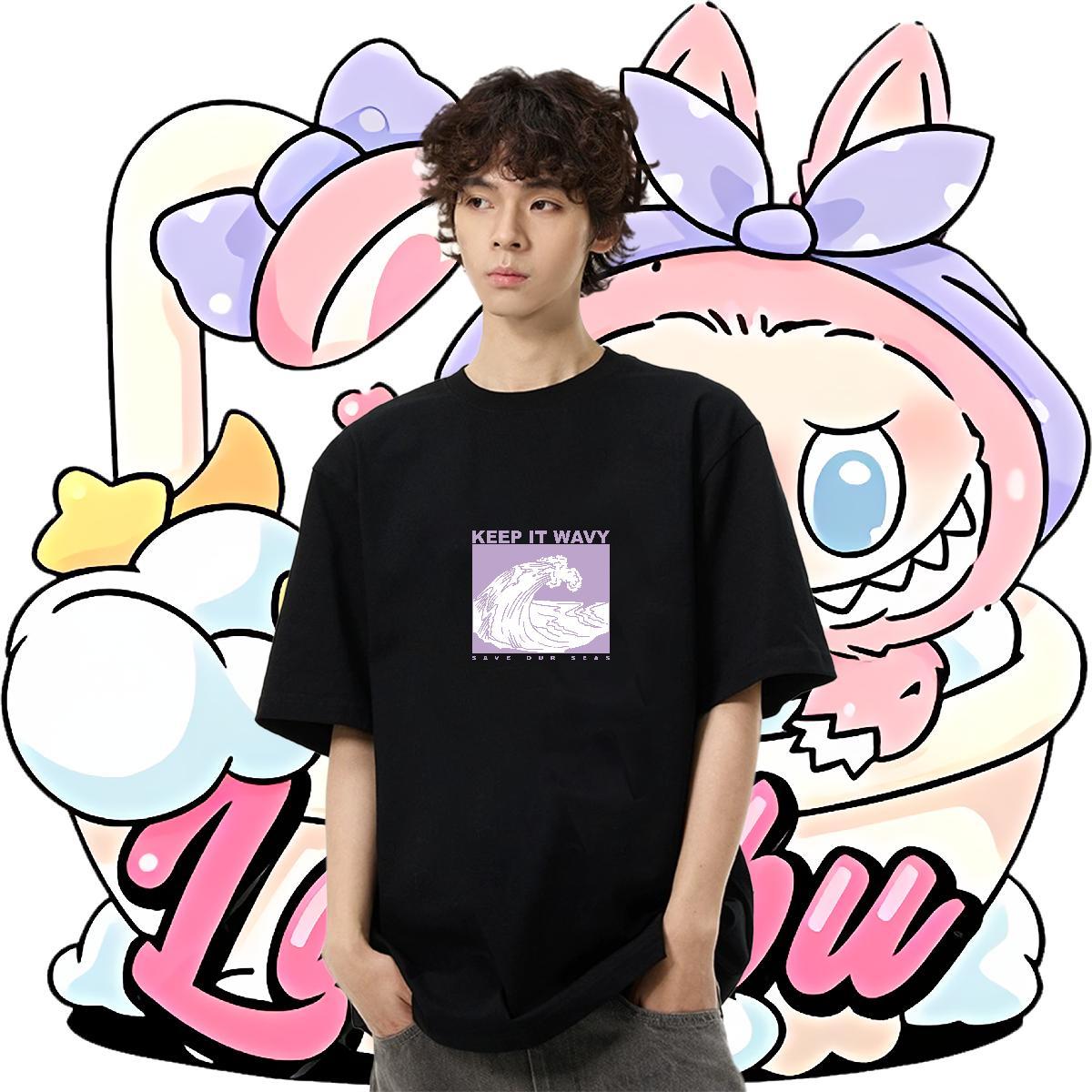 Soft Men Tees 230g Cotton Street Casual beach DIY Anime Short Sleeve O-Neck 2024 Summer T Shirt For Man Top Tees