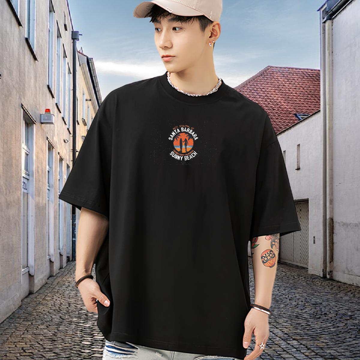 DIY Customized T shirt 100% Cotton 230g tree Hip Hop Tops Breathable Crew Neck Classic Mens Tshirts Customized Print